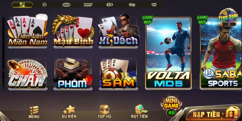 Không gian game bài B52 Club đa dạng và phong phú